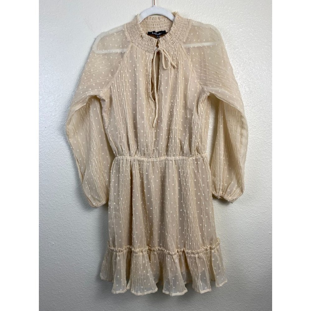 Lulus Womens Mini Dress size Small Cream No Ordinary Love Event party Neutral Mo